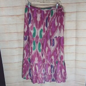 Dylan Pink and Green Maxi Skirt